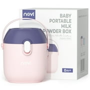 NCVI Baby Formula Dispenser with Scoop,16oz Milk Powder Dispenser Container Food Storage, Candy Fruit Box, Snack Containers, for Infant Toddler Children Travel (Purple-Pink)