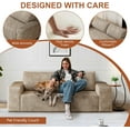 thumbnail image 6 of LUCKHAO 63" Corduroy Loveseat Sofa, 2-Seater Cloud Couch, Boneless Couch in a Box, Deep Seat Sofa with Memory Foam, No Assembly Required(Camel), 6 of 7