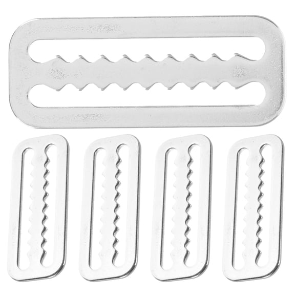 WASHWEPE Diving Belt Buckle Stainless Steel Serrated D-Ring Plated Silver 5Pcs