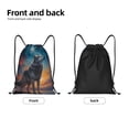 thumbnail image 2 of Yiaed Moonlit Night Sky Wolf Print Drawstring Bags Drawstring Backpack Bulk String Back Pack Gym Sport Bag-Medium, 2 of 5