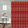 thumbnail image 2 of Christmas Boho Style Fabric Shower Curtain for Bathroom, Snowflake Stripes Red Gold Custom Shower Curtain Set with Hooks, Xmas Theme Luxury Bathroom Curtains Waterproof Bathroom Accessories, 72x72inch, 2 of 6