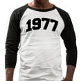 thumbnail image 2 of 1977 College Style Three-Quarter Raglan Sleeve Baseball Shirt Unisex X-Small White/Black, 2 of 5