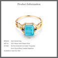 thumbnail image 5 of Gem Stone King 1.89 Ct Green Turquoise Blue Created Sapphire 18K Yellow Gold Plated Silver Ring (Size 5), 5 of 5