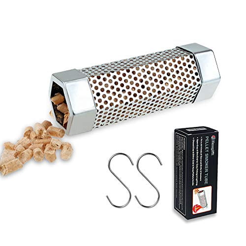 Pellet Smoker Tube 6 Inches - Stainless Steel Perforated Wood Pellet Tube Smoker - for All Electric,Gas,Charcoal Grill or Smoker,Hot or Cold Smoking