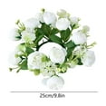 thumbnail image 3 of JWshufel Tea Light Candle Ring Floral Wreath Realistic Fabric Rose Candle Holder with Soft Petals and Textured Leaves Reusable Centerpiece Decoration for Holidays Weddings Home White 9.8in, 3 of 6