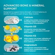 Bone Health Formula - Plant-Based Calcium, Magnesium, Potassium, Vitamin C,D,K - Support Healthy & Strong Bones and Improve Bone Density Naturally - Doctor Approved Formula, 6 Bottles