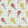 thumbnail image 2 of Ice Cream Upholstery Fabric by the Yard, Continuous Minimalistic Yummy Summertime Food Pattern on Plain Backdrop, Decorative Fabric for DIY and Home Accents, White and Multicolor by Ambesonne, 2 of 5