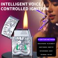 thumbnail image 5 of Silver Intelligent Voice Control Electronic Lighter Usb Rechargeable Metal Windproof Lighter With Multiple Ignition Modes For Outdoor Indoor Use Kitchen Bbq Camping Gift For Men, 5 of 5