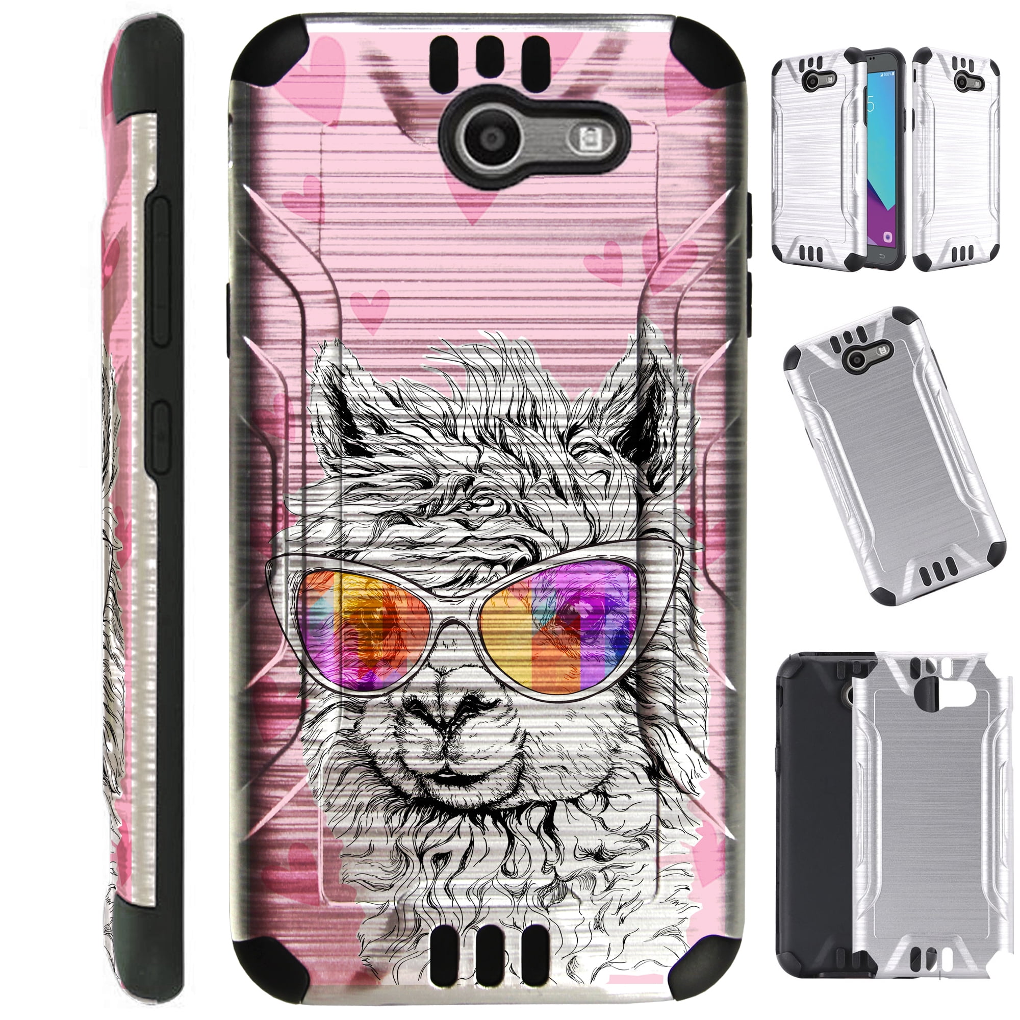 Silver Guard Phone Case Cover For Samsung Galaxy J3 17 J3 Emerge Sol 2 J3 Luna Pro Llama Love Walmart Com Walmart Com