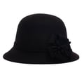 thumbnail image 3 of SPRING PARK Winter Women's Retro hat with flower Artificial Wool Felt Cloche Bucket Hat, 3 of 3