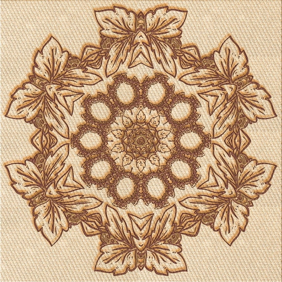 Ahgly Company Indoor Square Patterned Khaki Gold Area Rugs, 6' Square