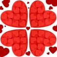 thumbnail image 1 of 4 moldes de silicona en forma de corazón, moldes antiadherentes para chocolate, dulces, moldes para hornear para el día de San Valentín, chocolate, fondant, pudín (rojo), 1 of 5