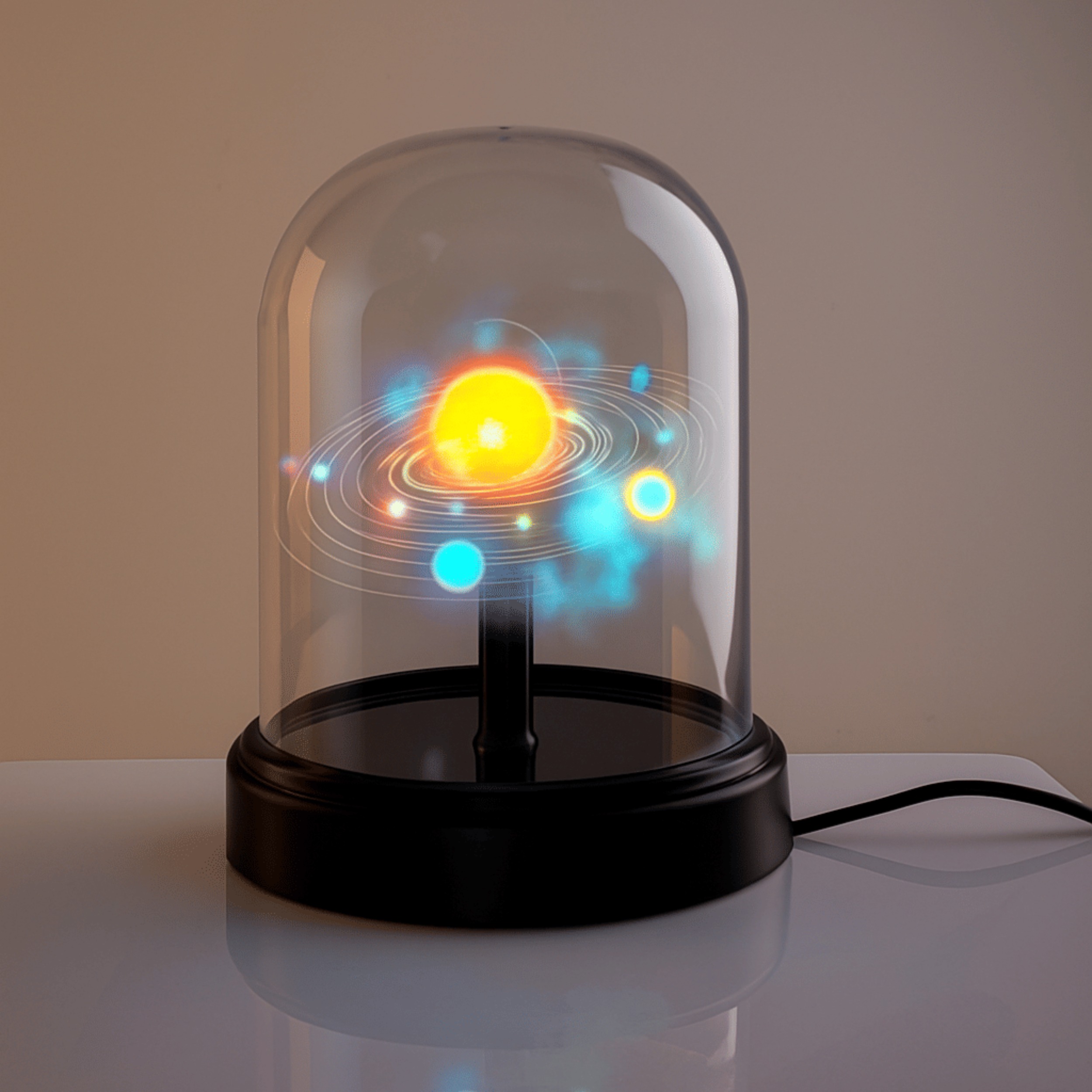 3D Video Player, 3D Holographic Projection Lamp, LED Night Light, Desk Lamp, with Remote Control, Equipped with TF Card, Built-in Speakers, Supports Uploading Custom Pictures and Videos