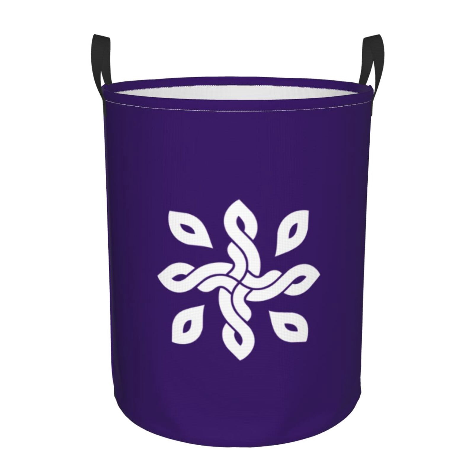 Black And Purple Tie Dye Laundry Basket