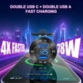 thumbnail image 2 of Upgraded 4 Port 12V USB Outlet Aluminum Charger, 78W Dual PD & QC Multiple USB Port for Car, USB C Cigarette Lighter Replacement 12 Volt Socket with Voltmeter Waterproof for Marine Boat Motorcycle RV, 2 of 4