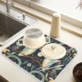 thumbnail image 2 of Yayeee Dish Drying Mat for Kitchen Counter 16" x 18" Microfiber Super Absorbent Coffee Decorative Pad, Mystical Owls Pattern, 2 of 9