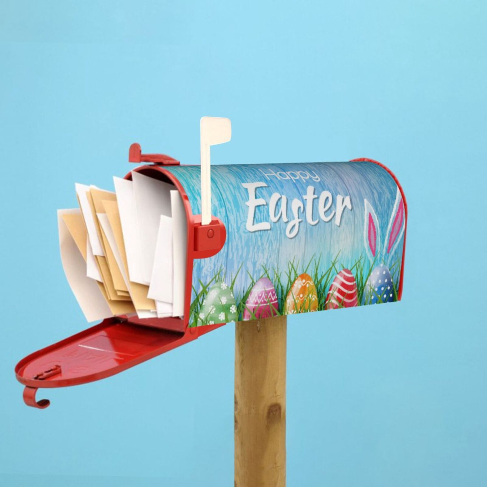 Xecao Happy Easter for Mailbox Cover with Magnetic Strips, Waterproof and Sunscreen, Adds a Decorative Touch to Your Garden Yard.
