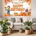thumbnail image 7 of Autumn Theme Birthday Banner Fall Birthday Decor Harvest Decoration Happy Birthday Pumpkin Design for Fall Party Autumn Event Thanksgiving Celebration, 7 of 7