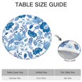 thumbnail image 6 of Round Fitted Tablecloth with Elastic Edge, Botanical Print on Durable Polyester, Reusable and Water-Resistant, Fits 44-52 Inch Dining or Patio Table, 6 of 7