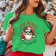thumbnail image 3 of Funny Christmas Santa Claus Stay Merry And Bright Print T-Shirt Summer Letter Print T Shirt Women Men Short Sleeve Loose Shirts, 3 of 5