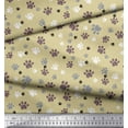 thumbnail image 3 of Soimoi Beige Velvet Fabric Paw Dog Printed Fabric 1 Yard 58 Inch Wide, 3 of 3