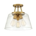 thumbnail image 3 of Warm Brass Three Light Semi-Flush Mount from the Calhoun Collection, 3 of 5