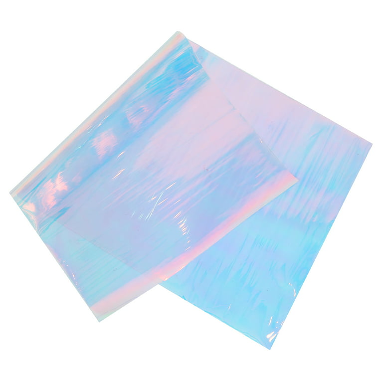 Iridescent Holographic Stripes Transparent PVC Fabric Plastic Vinyl Flim  for Making Cosmetic Bag Bows NotebookCover DIY Material