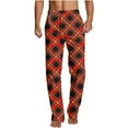 thumbnail image 2 of Luxalzxs Mens Plaid Pajama Pants Cozy Lounge Pants Baggy Lightweight Buffalo Plaid Pjs Pants Sleepwear Elastic Waist Pj Bottoms, 2 of 5
