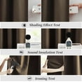 thumbnail image 6 of Brown Linen Blackout Curtains 96 Inch Long for Bedroom Living Room, 100% Black Out Thermal Insulated Canvas Look Curtain Drapes Chocolate Brown 50 Wide by 96 Length 2 Panels Back Tab Rod Pocket, 6 of 7