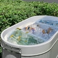 thumbnail image 5 of Permasteel 120-QT Outdoor Portable Patio Cooler Ice Chest with 2 Drink Dividers, Swivel Caster Wheels, Heavy-Duty Handles, White, 5 of 12