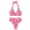 Hot Pink, variant on Women's V Neck Halter Floral Printed Bikini High Waisted Drawstring Two Piece Swimsuit Push Up Tummy Swimsuit Bikinis Set