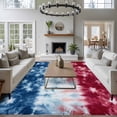 thumbnail image 4 of Blue White Red 5'x8' Area Rug for Living Room, Tie-dye American Flag Star Abstract Washable Non-Slip Rugs for Bedroom Nursery Dining Room, StainResistant Low-Pile Kitchen Carpet Large Entryway Rugs, 4 of 9