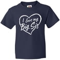 thumbnail image 3 of Inktastic I Love My Big Sis in White Chalk Heart Youth T-Shirt, 3 of 5