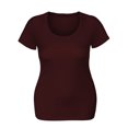 thumbnail image 2 of Essential Basic Scoop Neck Short Sleeve Tee for Women Tshirt - Junior to Plus Sizes, 2 of 3