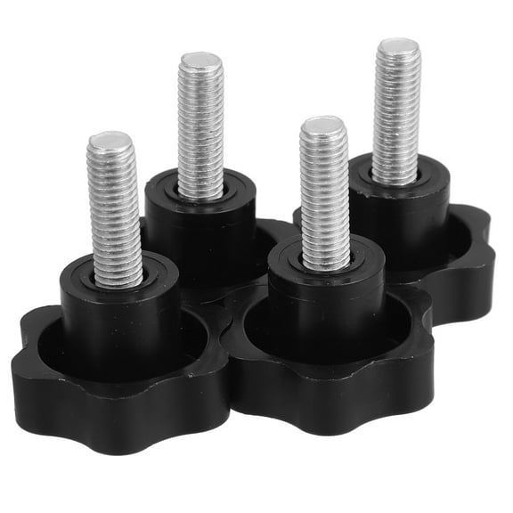 TABLZONE Hand Knob Tightening Screw Black 4Pcs 2.3In Hexagonal Star Shaped Handle