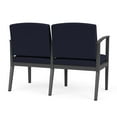 thumbnail image 3 of Amherst Steel Reception Waiting 2-Seat Chair / Charcoal Steel / Navy Blue, 3 of 3