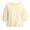 *Beige, variant on ClodeEU Women's Round Neck Bubble 3/4 Sleeve Tops,Casual Ruff Hem Cropped Blouses ,Women's Plus L