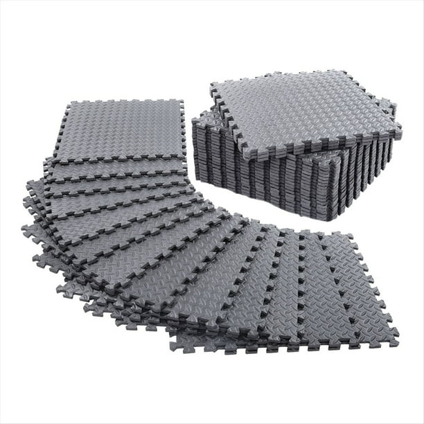 Paquete de 12 Tapetes para Ejercicios de Piso para Gimnasio en Casa o Acolchado de Piso para Yoga, Pesas, Equipo de Gimnasio Gris