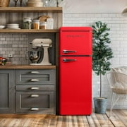 Frigidaire 7.5 Cu. ft. Retro Refrigerator, Apartment Size Top Mount Fridge with Chrome Handles, Red EFR756
