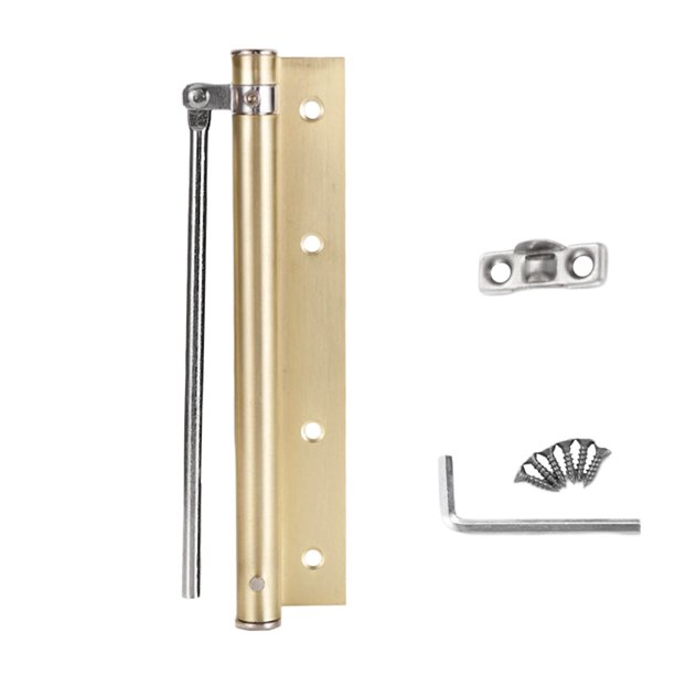 Juego de cierrapuertas automáticos con resorte de acero inoxidable, ángulo de apertura de 150°, bisagra de cierre automático ajustable (con brazo de palanca), tornillos incluidos
