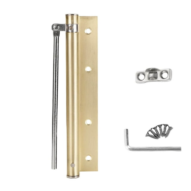 Ensemble de Fermoir Automatique de Porte avec Ressort en Acier Inoxydable Angle d'Ouverture 150 Charnière Auto-Fermante Réglable Fermoir Automatique de Porte (avec Bras de Levier) Vis