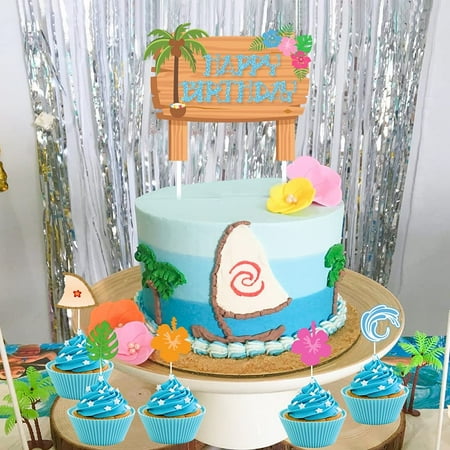 Moana Birthday Party Decorations Moana Birthday Banner Cake Topper Balloon Garland For Girls Moana Birthday Party Supplies Hawaii Tropical Luau Summer Party Kids Baby Shower Walmart Canada