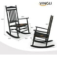 thumbnail image 5 of VINGLI Wood Rocking Chair Outdoor with 450 lbs Support Relaxing Rocker Solid Wood High Back Seat Reclining Seat for Deck, Garden, Backyard, Porch, Indoor or Outdoor Use, Black, 5 of 7