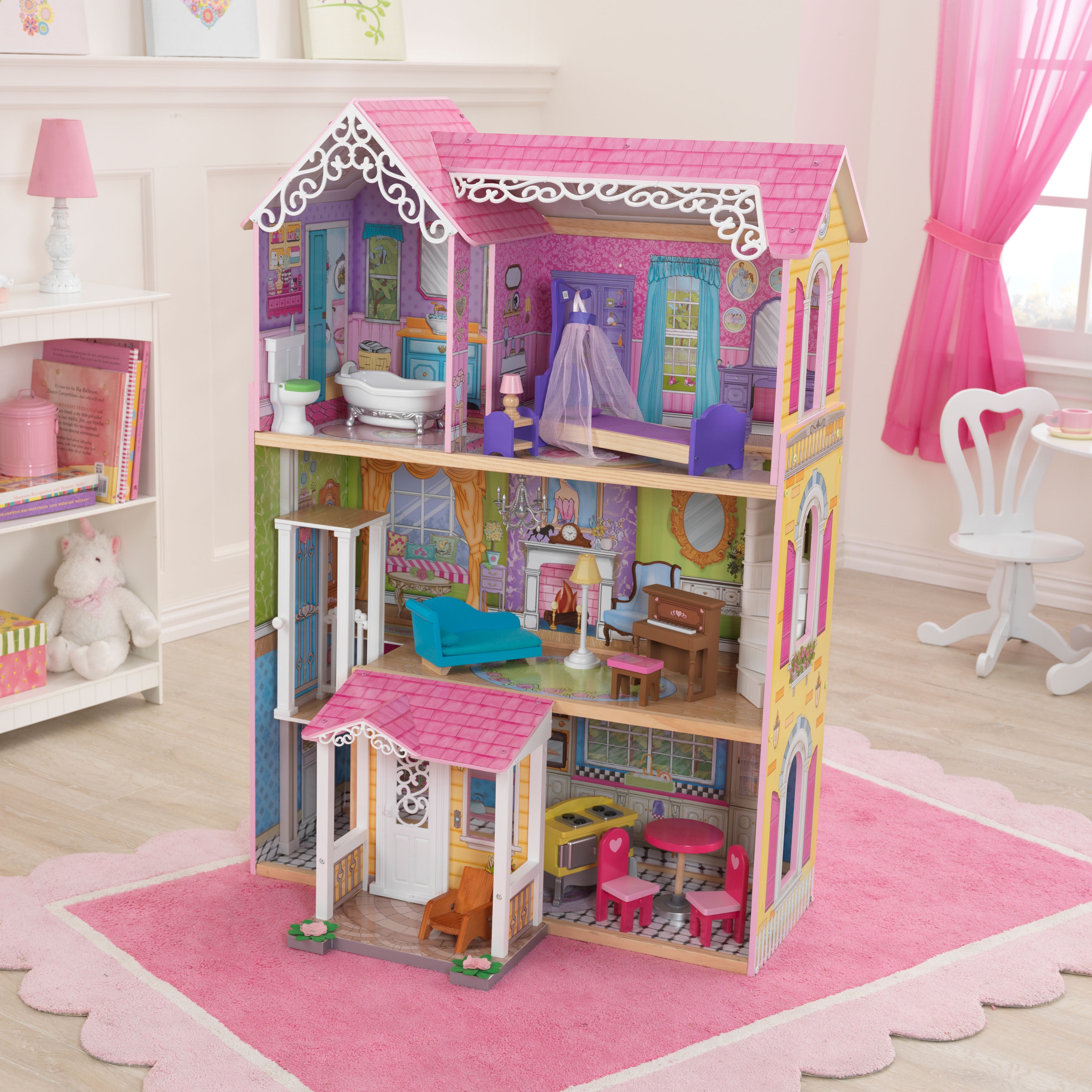 KidKraft Sweet \u0026 Pretty Dollhouse with 