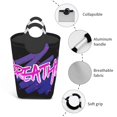 thumbnail image 2 of DouZhe 50L Rectangular Laundry Basket, Pink Letters Breathe Prints Waterproof Foldable Laundry Hamper with Aluminum Handles, 2 of 6