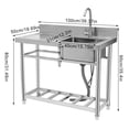 thumbnail image 2 of Single Bowl Kitchen Sink Fits Laundry Room Bathroom Stainless Steel Durable, 2 of 14