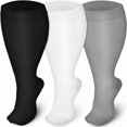 thumbnail image 2 of Chaussettes de Compression 7TG Grande Taille pour Hommes, Imprimées, Varices, Diabète, Chaussettes de Plein Air pour Course, Randonnée, Vélo, Longues Chaussettes pour Infirmières, 2 of 7