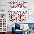 thumbnail image 2 of Red Grey Kitchen Curtains Sets for Windows 36 Inch Length, Geometric Circle Modern Abstract Simple Art Rod Pocket Window Treatments Tier Curtains and Valances Set for Bedroom/Bathroom, 2 of 8