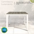 thumbnail image 6 of DuroGreen Park City 40" Square Dining Table Made With All-Weather Tangent Sustainable Lumber, High End Outdoor Dining Table, No Maintenance Patio Furniture, Easy Assembly, White with Brazilian Walnut, 6 of 7
