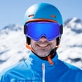 thumbnail image 3 of Gafas de seguridad antivaho de doble capa a prueba de viento para deportes al aire libre, gafas de esquí azules para niños, 3 of 8